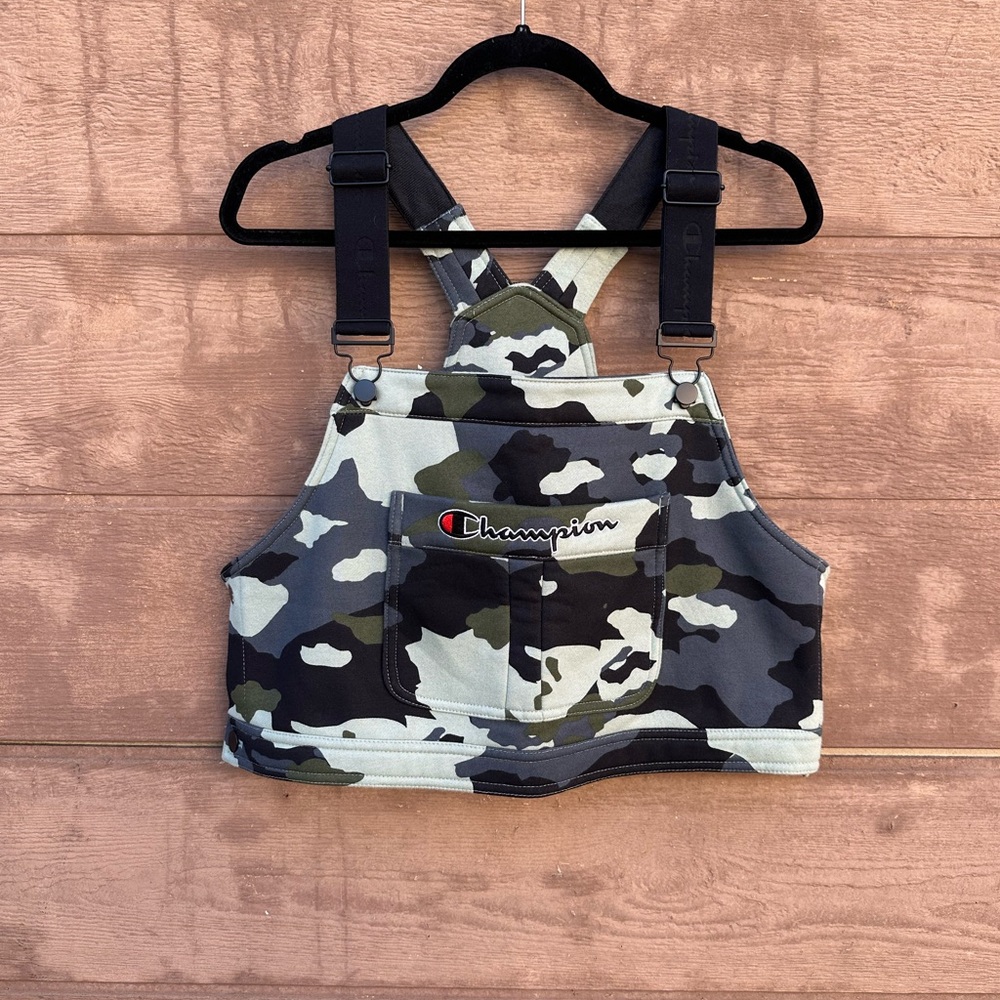 Champion camo bib crop top